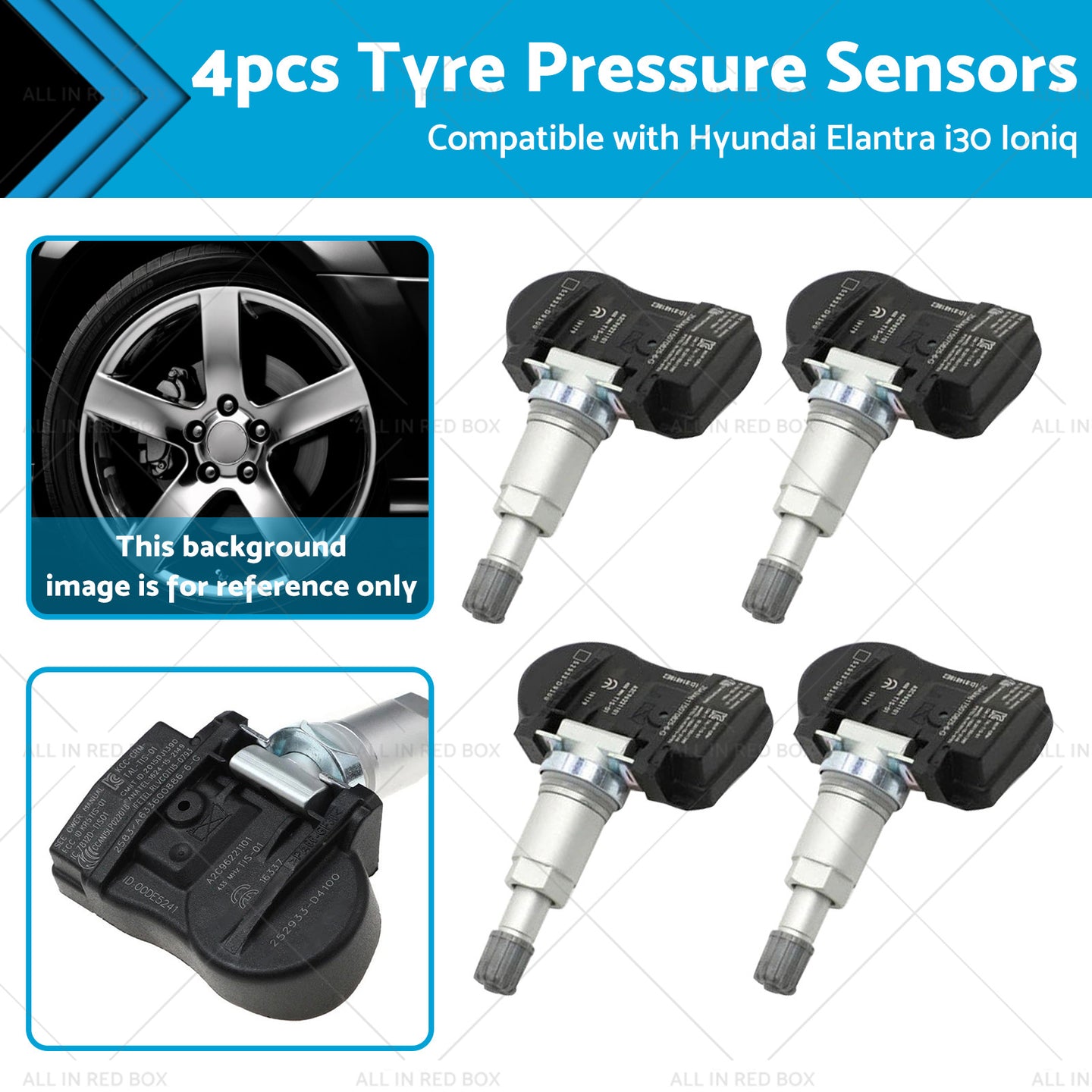 {{ 4X TPMS Tyre Pressure Sensors 52933-F2000 Suitable for Hyundai i30 i20N Elantra }} - Buy Car Parts Online at {{ Kaka Auto Parts }}.