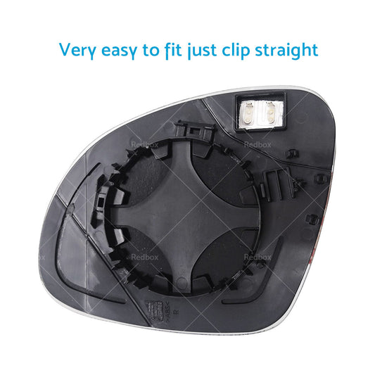 Driver Side Right Mirror Glass With Heated Back Plate for VW Golf MK5 2004-2008