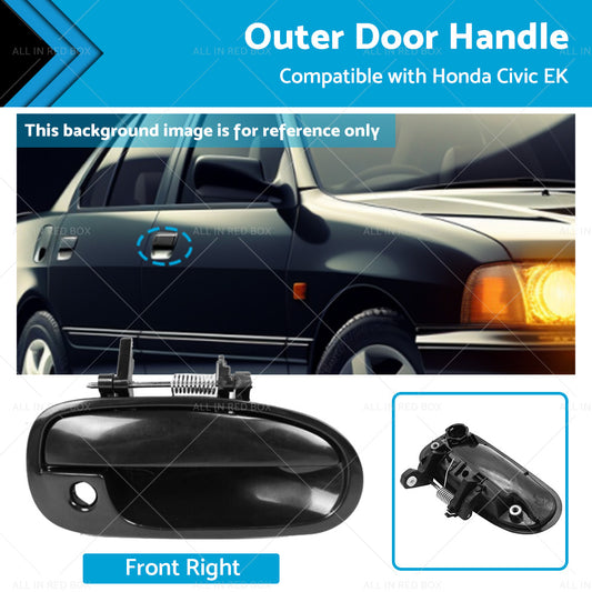 {{ Smooth Black Front Right Outer Door Handle Suitable for Honda Civic EK 1995-2000 }} - Buy Car Parts Online at {{ Kaka Auto Parts }}.