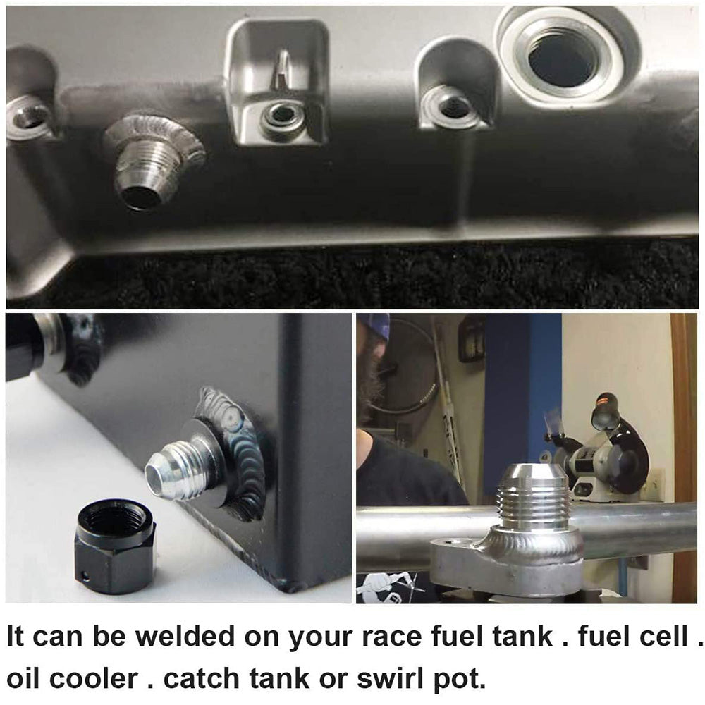 {{ AN8 Male Aluminium weld on JIC bungs x 2 fitting -10AN JXSS032-10-A }} - Buy Car Parts Online at {{ Kaka Auto Parts }}.