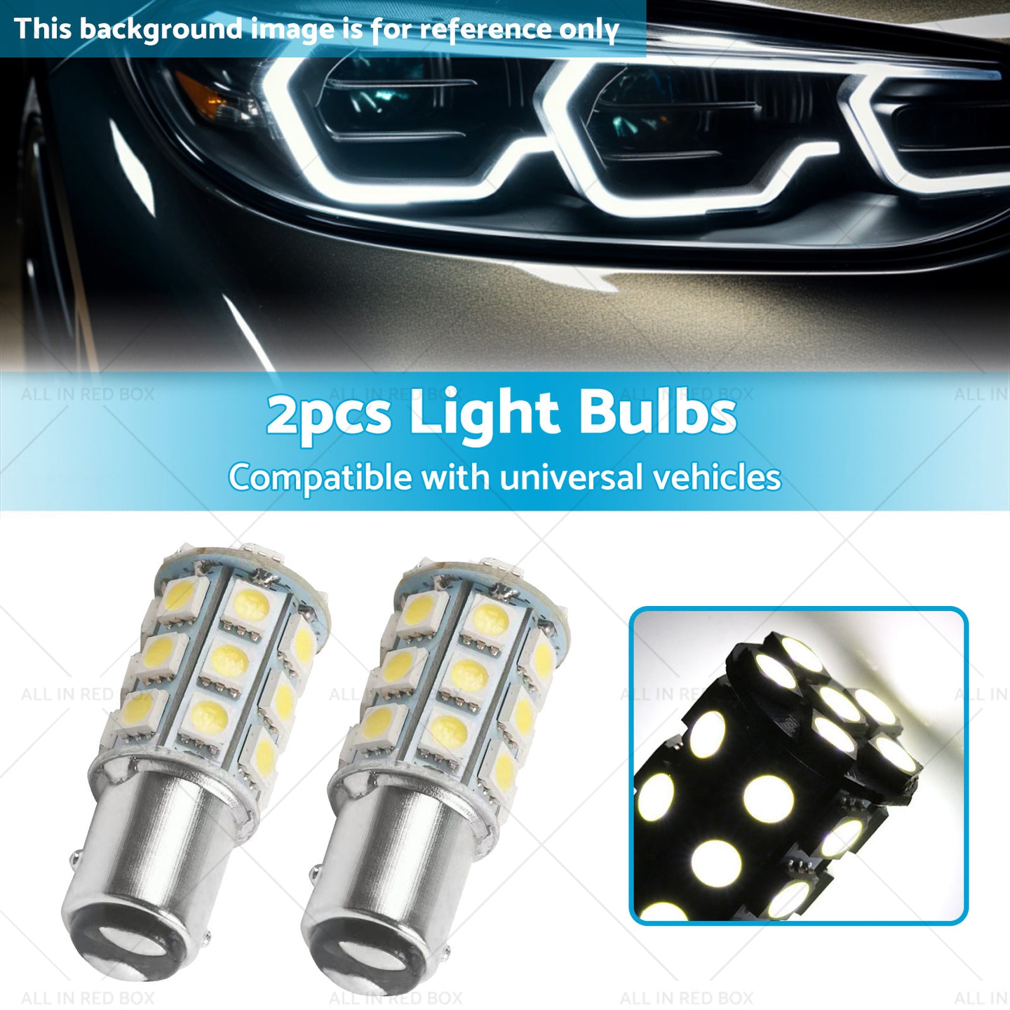 {{ 2x 12V BA15D LED White 27 SMD 5050 For Caravan Car Auto Indicator Signal Light }} - Buy Car Parts Online at {{ Kaka Auto Parts }}.