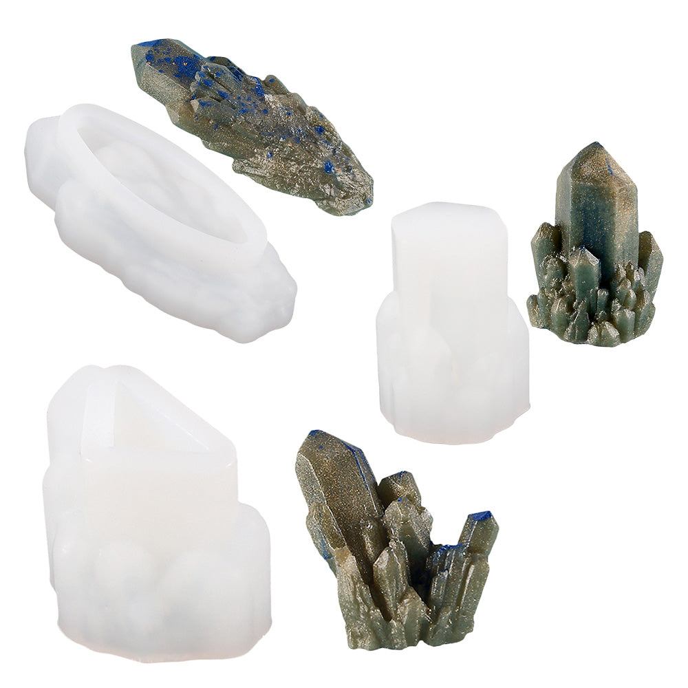 Silicone Epoxy Resin Mold Suitable For Crystal Cluster / Quartz Rock Column / Icicle Stone / Gem