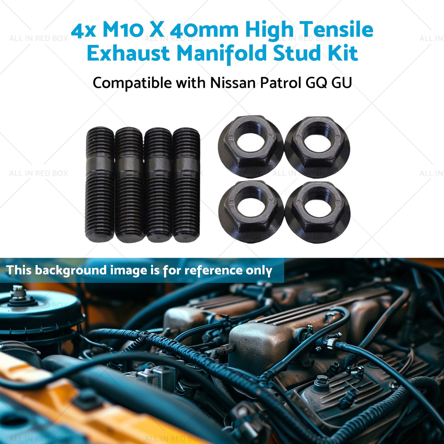 {{ 4x M10 X 40mm High Tensile Exhaust Manifold Stud Kit Suitable for GQ GU TD42 }} - Buy Car Parts Online at {{ Kaka Auto Parts }}.