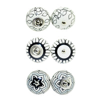 6 Pcs Cupboard Door Knobs Handles Drawer Pull Vintage Ceramic Knob Shabby Chic