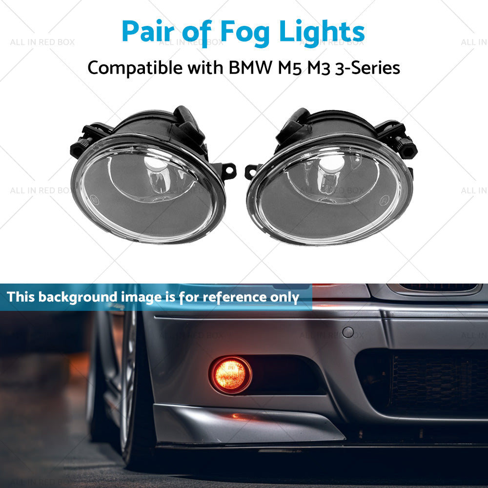 {{ Pair Replacement Clear Fog Lights Lamps Suitable for 2001-2006 BMW E46 3-Series }} - Buy Car Parts Online at {{ Kaka Auto Parts }}.