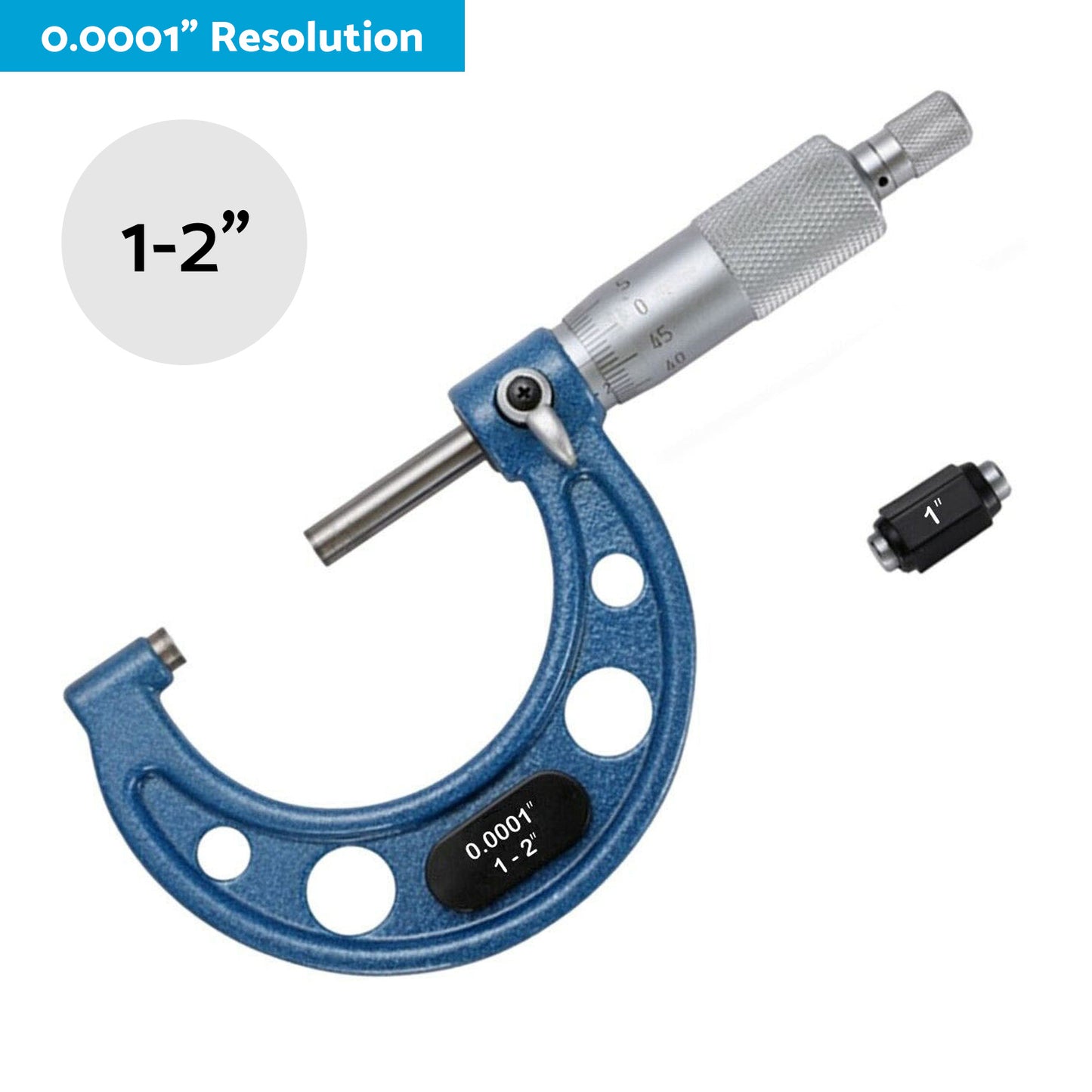Outside Micrometer Set 0-4 inch With Calibration Standards and Wrench Accuracy Tool