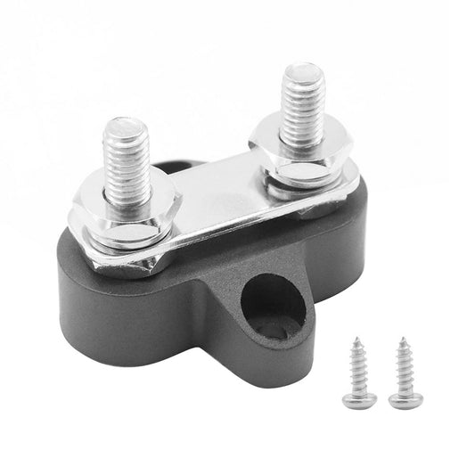 Heavy Duty Dual M6 Bus Bar Terminal Block Power Distribution Stud Black Suitable For Automotive Applications