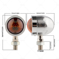 {{ 4x Chrome Motorcycle Amber Bullet Turn Signal Indicators Blinkers Universal Lamp }} - Buy Car Parts Online at {{ Kaka Auto Parts }}.
