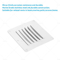 {{ 2PCS Stainless Steel Rectangular Air Vent For Caravan Boat Wall Eave Home }} - Buy Car Parts Online at {{ Kaka Auto Parts }}.