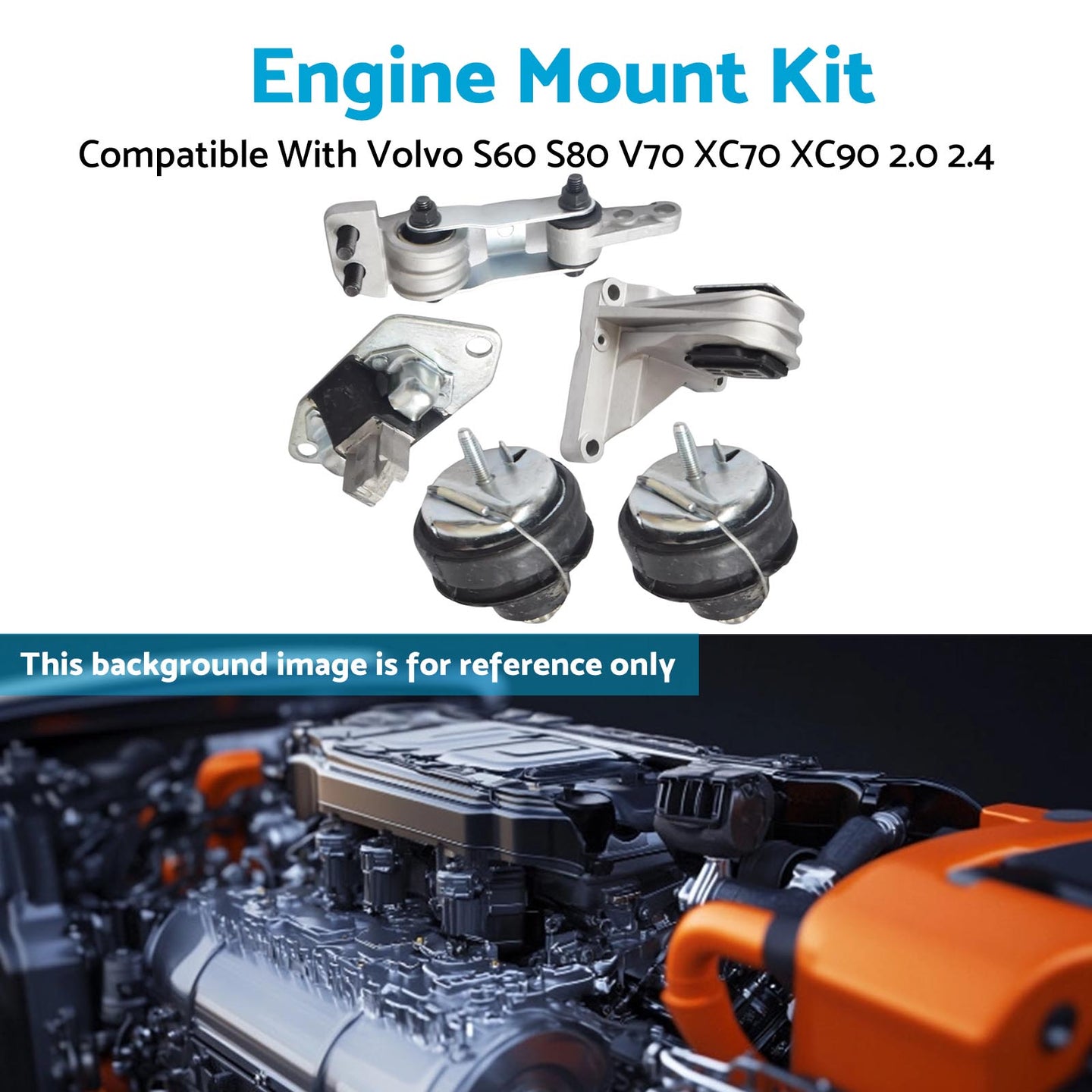 {{ Engine Mount Kit Suitable For Volvo S60 S80 V70 285 XC70 XC90 275 2.0 2.4 2.5 }} - Buy Car Parts Online at {{ Kaka Auto Parts }}.