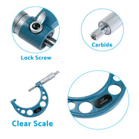 6x Precision Outside Micrometers 0-150mm Suitable For Machinist ¡§C Carbide 0.01mm