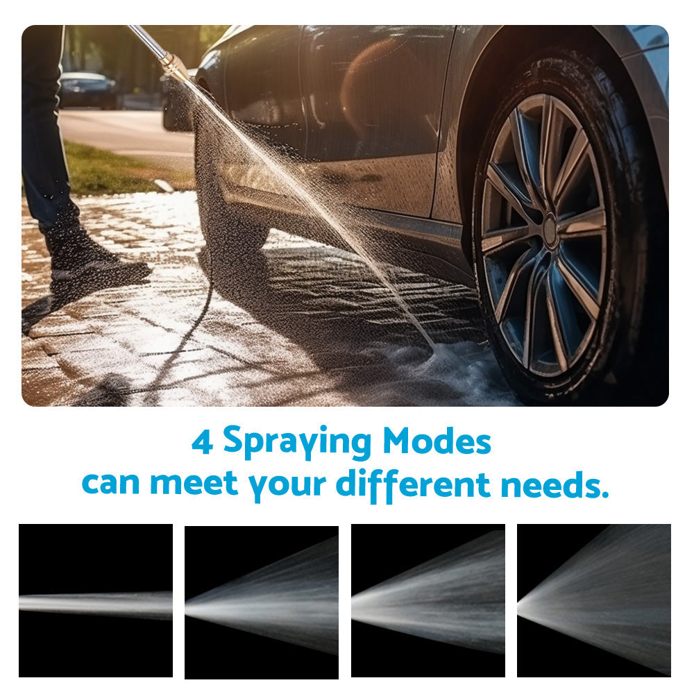 Garden Hose Nozzle Long Pole Foam Water Bottle 360 Degree Rotating Car Wash Gardening