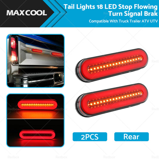 {{ 2X Tail Lights 18 LED Stop Flowing Turn Signal Brake Rear Truck Trailer ATV UTV }} - Buy Car Parts Online at {{ Kaka Auto Parts }}.