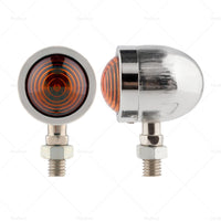 {{ 4x Chrome Motorcycle Amber Bullet Turn Signal Indicators Blinkers Universal Lamp }} - Buy Car Parts Online at {{ Kaka Auto Parts }}.