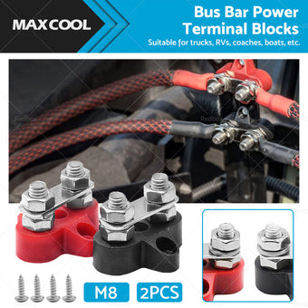 compare product Bus Bar Terminal Blocks Heavy Duty M8+M8 Positive Power Distribution Studs