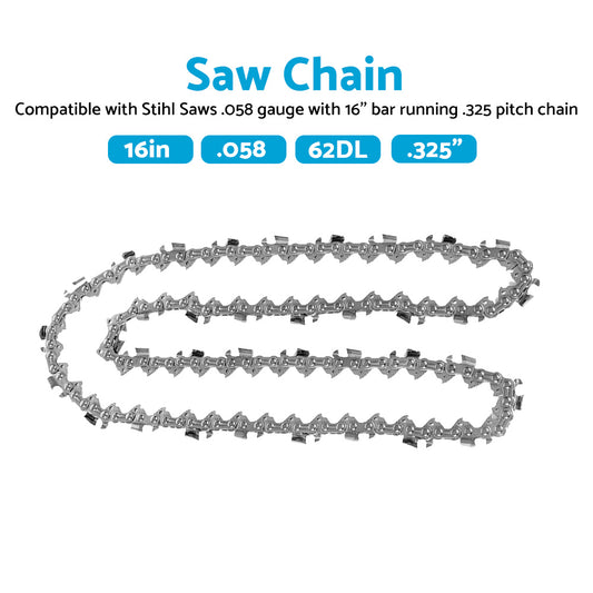 Tungsten Carbide Saw Chain 20 inch 3 or 8. 058 72DL for Stihl Magnum MS 291 066 661