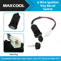 {{ 4 Wire Ignition Key Barrel Switch 50cc 110cc 125cc 250cc PIT Quad Dirt Bike ATV }} - Buy Car Parts Online at {{ Kaka Auto Parts }}.