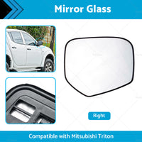 {{ FRONT RIGHT SIDE MIRROR GLASS W  BACK PLATE SUITABLE FOR MITSUBISHI TRITON 06-15 }} - Buy Car Parts Online at {{ Kaka Auto Parts }}.