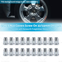 {{ 20x Nut Covers Screw Chrome 33mm Suitable for Kenworth Freightliner Western Star }} - Buy Car Parts Online at {{ Kaka Auto Parts }}.