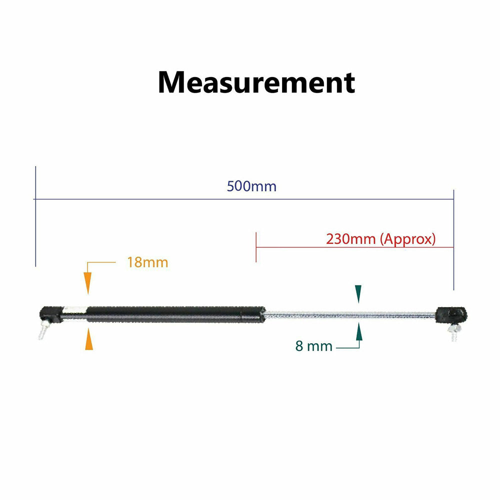 {{ Gas Strut 500mm-350N x2  8mm Shaft  Caravans, Trailers, Canopy, Toolboxes struts }} - Buy Car Parts Online at {{ Kaka Auto Parts }}.