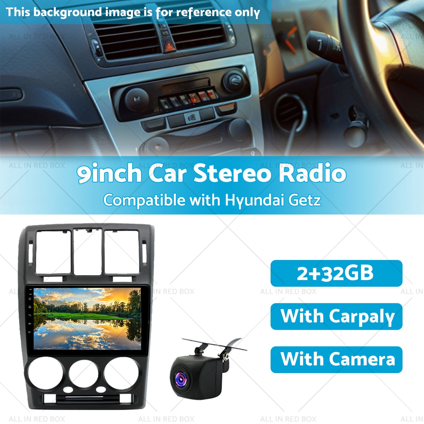 {{ 32GB 9in Car Radio Stereo Apple Android 13 w or Cam For Suitable for Hyundai Getz }} - Buy Car Parts Online at {{ Kaka Auto Parts }}.