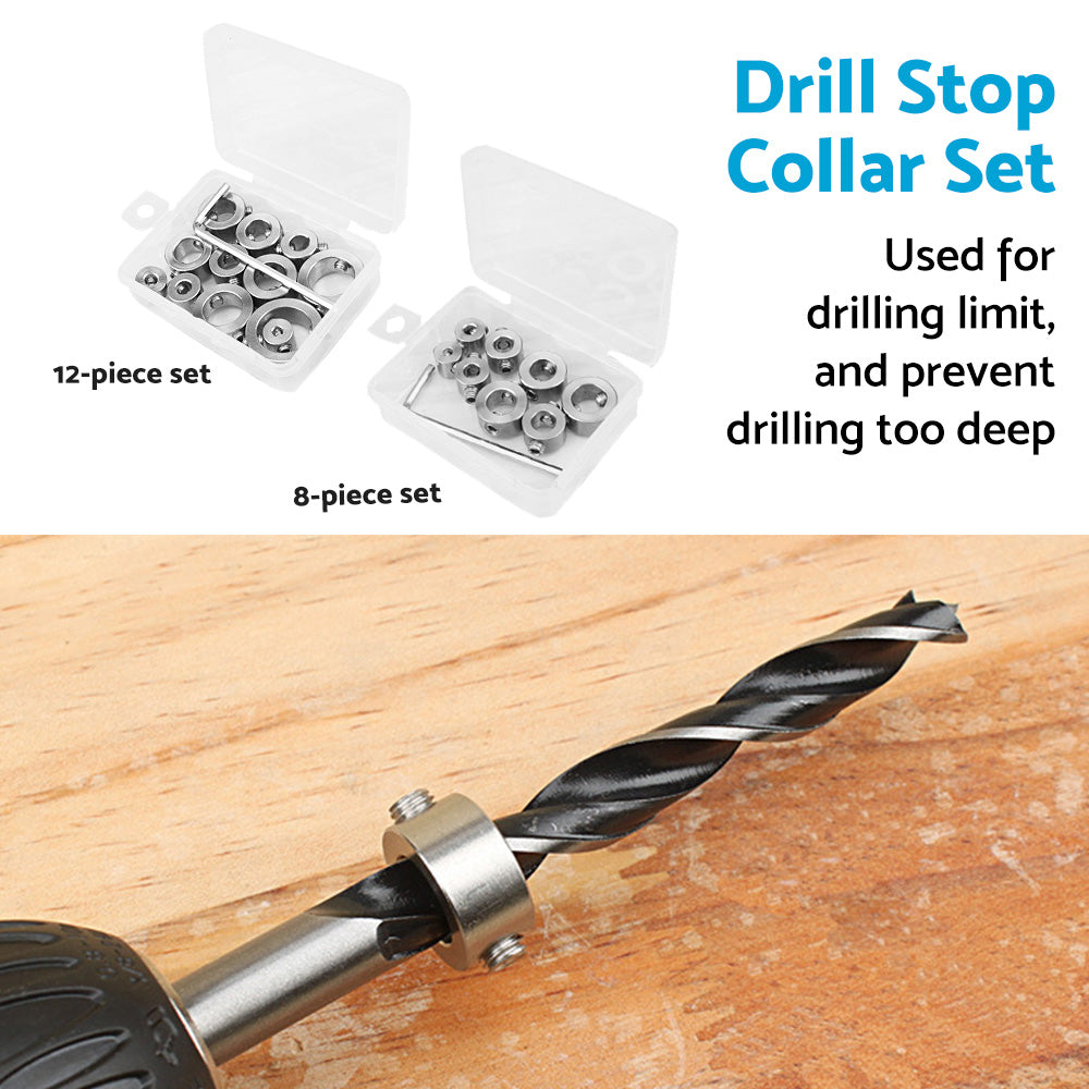 Drill Stop Collar Set 3mm-16mm Drilling Bit Depth Stopper Ring Suitable For Woodworking