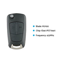 Complete Remote Control Key Suitable For Holden Astra H 2005¡§C2009