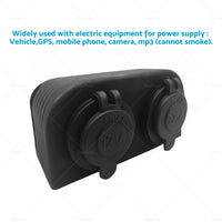 {{ 12V-24V DOUBLE SURFACE MOUNT DUAL POWER SOCKET BLACK Cigarette Boat Caravan RV }} - Buy Car Parts Online at {{ Kaka Auto Parts }}.