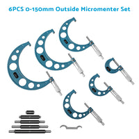 6x Precision Outside Micrometers 0-150mm Suitable For Machinist ¡§C Carbide 0.01mm
