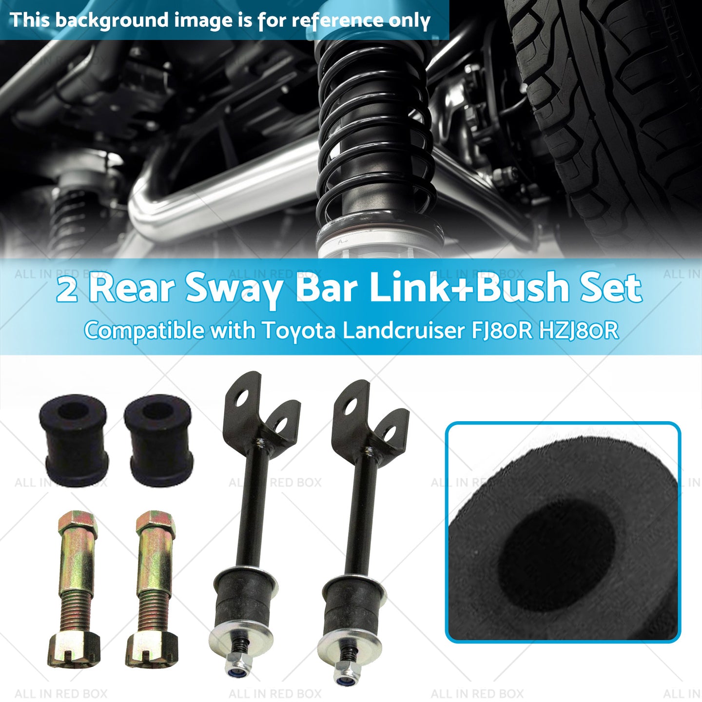 {{ 2 Rear Sway Bar LinkBush Kit Suitablefor Toyota Landcruiser FJ80R HZJ80R HDJ80R }} - Buy Car Parts Online at {{ Kaka Auto Parts }}.