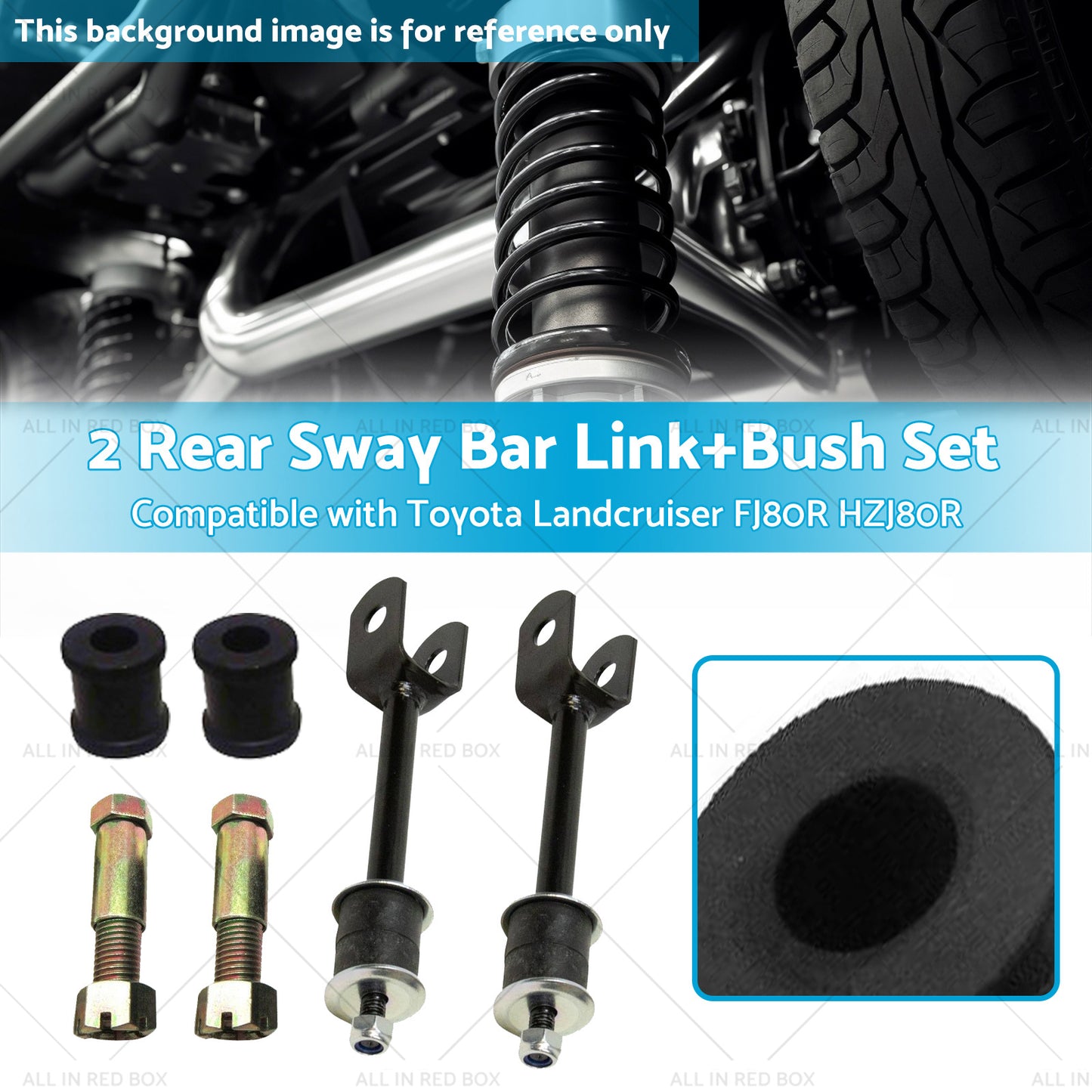 {{ 2 Rear Sway Bar LinkBush Kit Suitablefor Toyota Landcruiser FJ80R HZJ80R HDJ80R }} - Buy Car Parts Online at {{ Kaka Auto Parts }}.