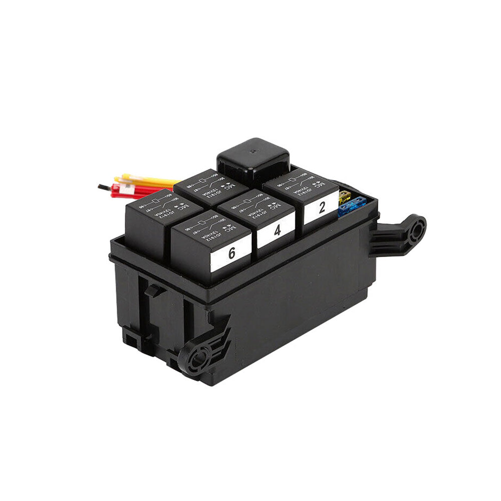 6-Way 12V Auto Waterproof Fuse & Relay Holder Box With 40A Relays Suitable For ATC Fuses
